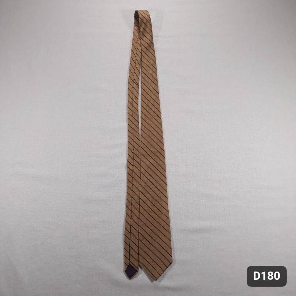 JG Hook Vintage 1980s Striped Necktie Brown Navy Anchor Logo Good Condition